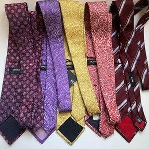 BOSS 5 SILK TIES,NEW.ITALY.